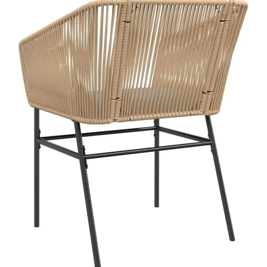 Tuinstoelen-vidaXL - Tuinstoelen -Kussens - Bruin - Poly rattan - 2 stuks