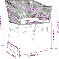 Tuinstoelen-vidaXL - Tuinstoelen -Kussens - Bruin - Poly rattan - 2 stuks