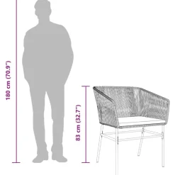 Tuinstoelen-vidaXL - Tuinstoelen -Kussens - Bruin - Poly rattan - 2 stuks