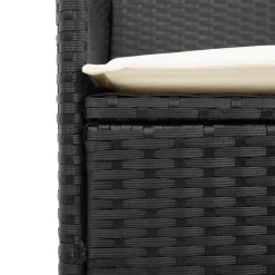 Tuinstoelen-vidaXL - Tuinstoelen met kussens - Zwart - Poly rattan en hout - 2 stuks