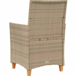 vidaXL - Tuinstoelen met kussens - Beige - Poly rattan en hout - 2 stuks