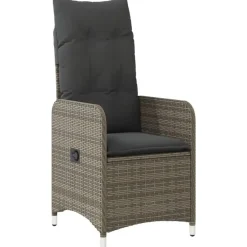 vidaXL - Tuinstoelen met kussens - Grijs - Poly Rattan - 2 stuks