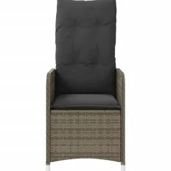vidaXL - Tuinstoelen met kussens - Grijs - Poly Rattan - 2 stuks