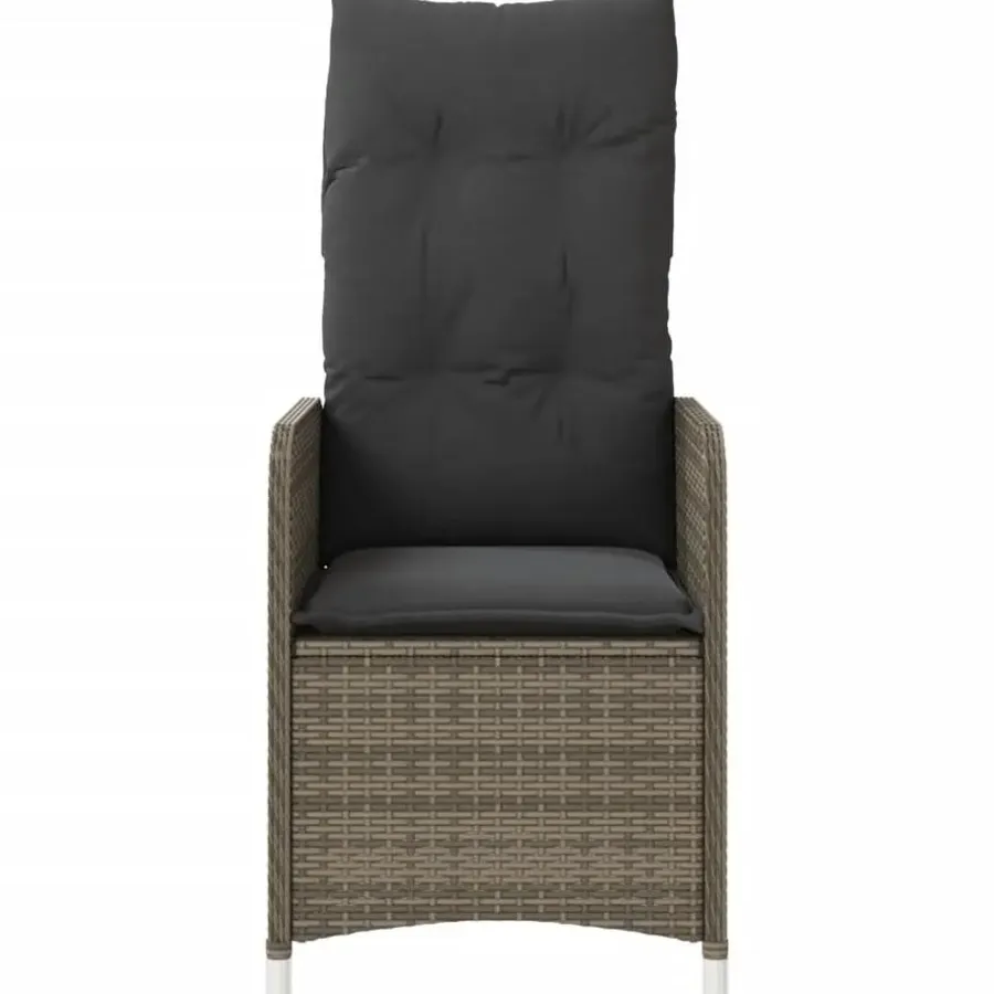 vidaXL - Tuinstoelen met kussens - Grijs - Poly Rattan - 2 stuks