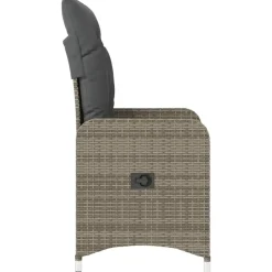 vidaXL - Tuinstoelen met kussens - Grijs - Poly Rattan - 2 stuks