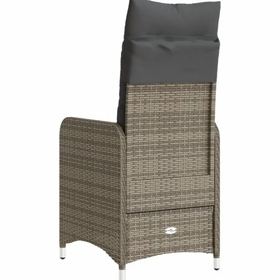 vidaXL - Tuinstoelen met kussens - Grijs - Poly Rattan - 2 stuks