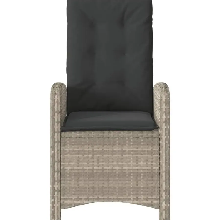 Tuinstoelen-vidaXL - Tuinstoelen verstelbaar - Grijs - Poly rattan - 2 stuks - Met kussens