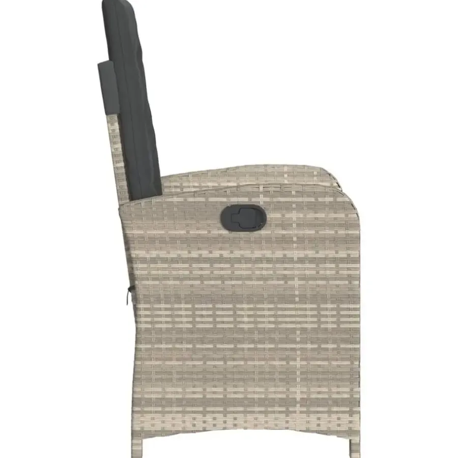 Tuinstoelen-vidaXL - Tuinstoelen verstelbaar - Grijs - Poly rattan - 2 stuks - Met kussens