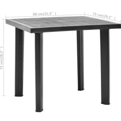vidaXL - Tuintafel - Antraciet - Kunststof