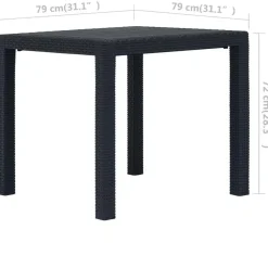 Tuintafels-vidaXL - Tuintafel - Antraciet - Kunststof - 79 x 79 x 72 cm