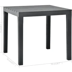 vidaXL - Tuintafel - Antraciet - Kunststof