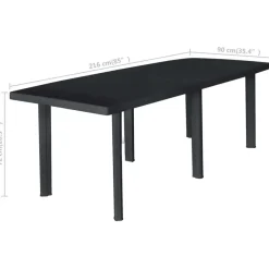 vidaXL - Tuintafel - Antraciet - Kunststof
