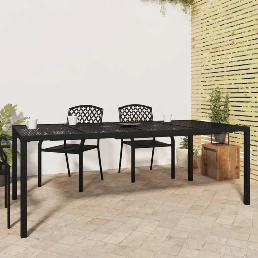 Tuintafels-vidaXL - Tuintafel - Antraciet - Staal - 200 x 100 x 72 cm