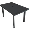 Tuintafels-vidaXL - Tuintafel - Antraciet - Kunststof - 126 x 76 x 72 cm