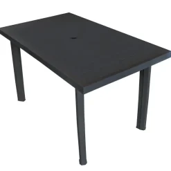 Tuintafels-vidaXL - Tuintafel - Antraciet - Kunststof - 126 x 76 x 72 cm
