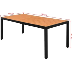 vidaXL - Tuintafel - Bruin - WPC - 185 x 90 cm
