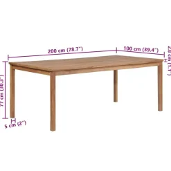 Tuintafels-vidaXL - Tuintafel - Bruin - Hout - 200 x 100 x 77 cm
