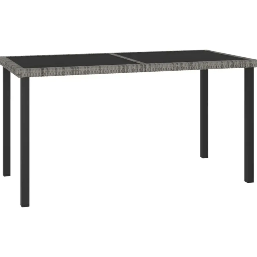 Tuintafels-vidaXL - Tuintafel - Grijs - Poly rattan - 140 x 70 x 73 cm