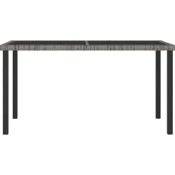Tuintafels-vidaXL - Tuintafel - Grijs - Poly rattan - 140 x 70 x 73 cm