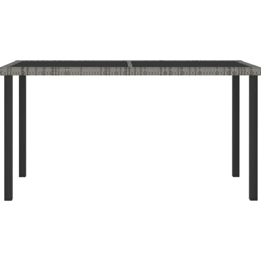 Tuintafels-vidaXL - Tuintafel - Grijs - Poly rattan - 140 x 70 x 73 cm