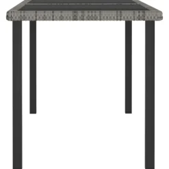 Tuintafels-vidaXL - Tuintafel - Grijs - Poly rattan - 140 x 70 x 73 cm