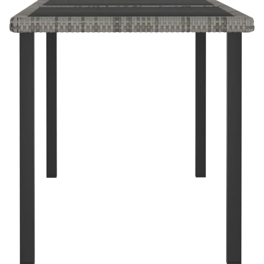 Tuintafels-vidaXL - Tuintafel - Grijs - Poly rattan - 140 x 70 x 73 cm