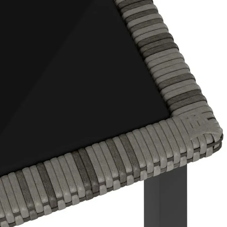 Tuintafels-vidaXL - Tuintafel - Grijs - Poly rattan - 140 x 70 x 73 cm