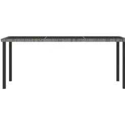 vidaXL - Tuintafel - Grijs - Poly rattan - 180 x 70 x 73 cm