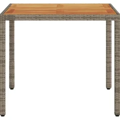 vidaXL - Tuintafel - Grijs - Poly rattan - 90 x 90 x 75 cm