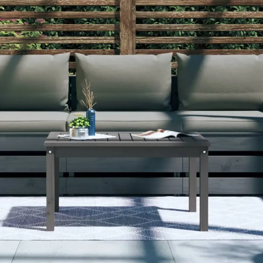 vidaXL - Tuintafel - Grijs - Massief grenenhout - 82.5 x 50.5 x 45 cm