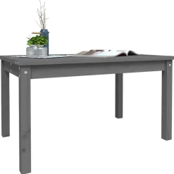 vidaXL - Tuintafel - Grijs - Massief grenenhout - 82.5 x 50.5 x 45 cm