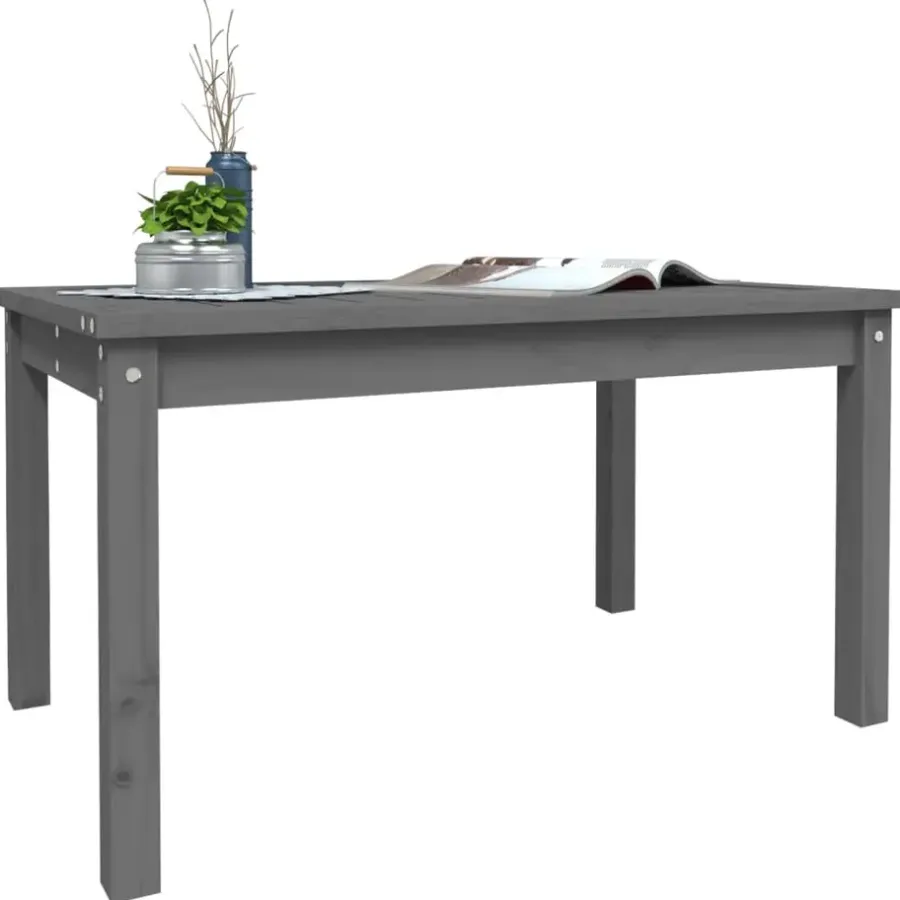 vidaXL - Tuintafel - Grijs - Massief grenenhout - 82.5 x 50.5 x 45 cm