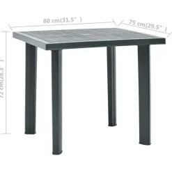 vidaXL - Tuintafel - Groen - Kunststof
