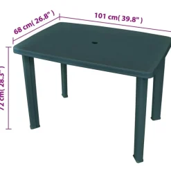 Tuintafels-vidaXL - Tuintafel - Groen - Kunststof - 101 x 68 x 72 cm