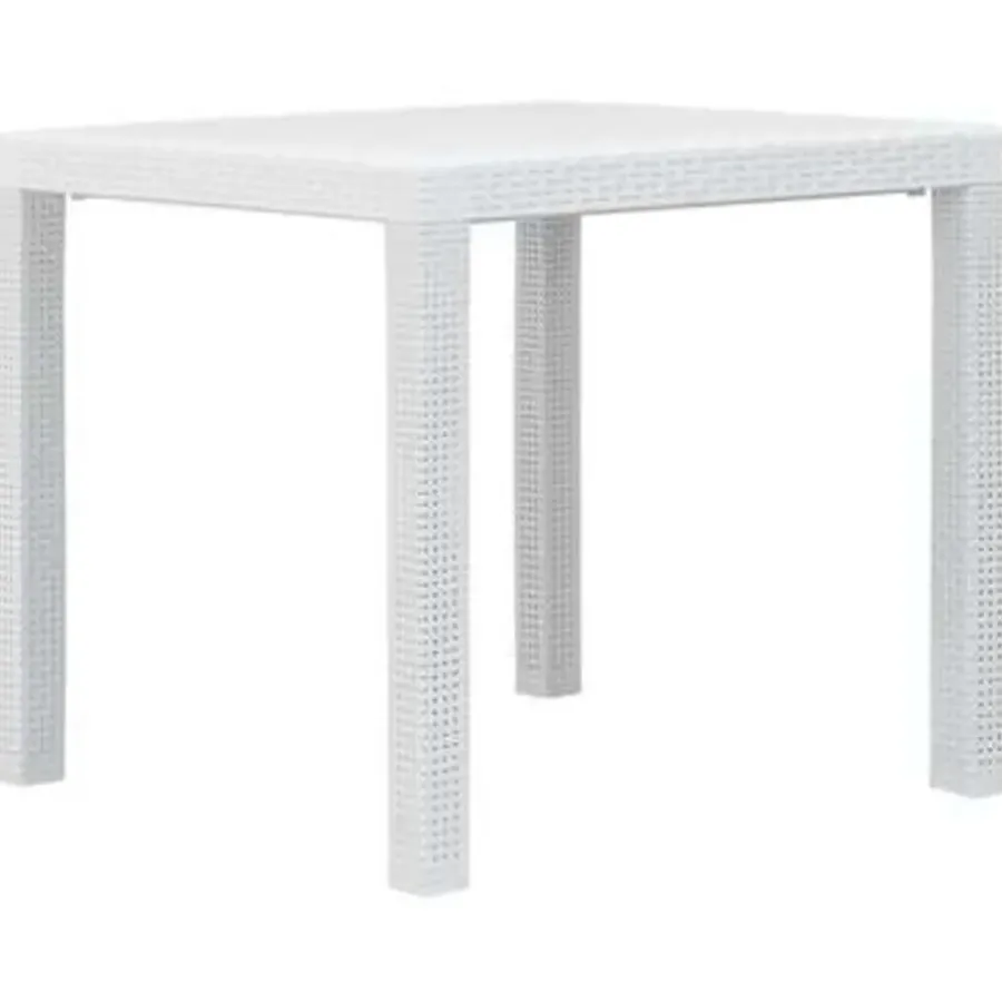 Tuintafels-vidaXL - Tuintafel - Wit - Kunststof - 79 x 79 x 72 cm