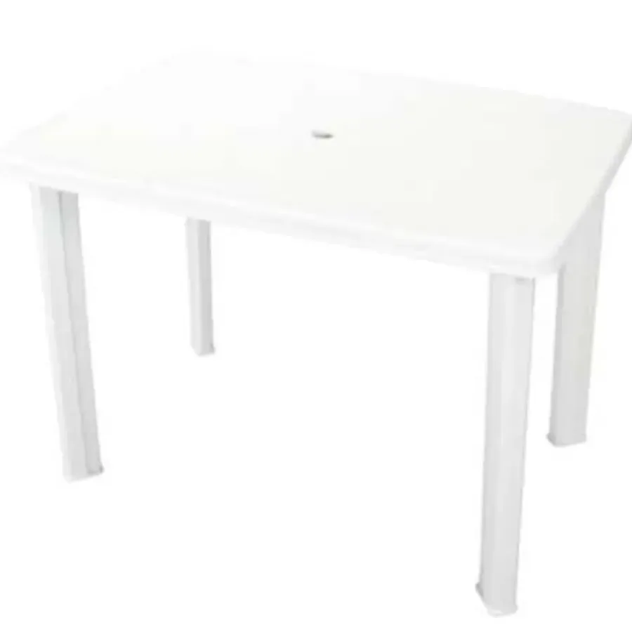 vidaXL - Tuintafel - Wit - Kunststof - 101 x 68 x 72 cm