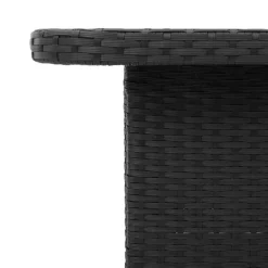 vidaXL - Tuintafel - Zwart - Poly rattan en Hout - 90 x 55 x 71 cm
