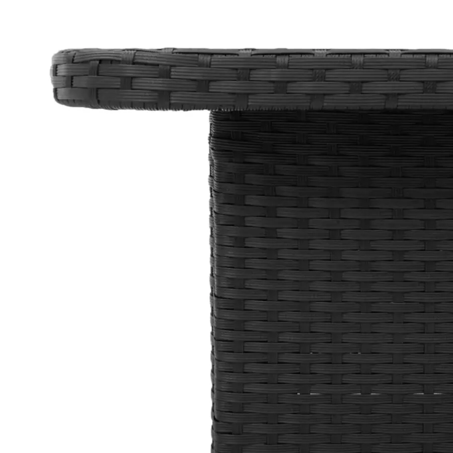 vidaXL - Tuintafel - Zwart - Poly rattan en Hout - 90 x 55 x 71 cm