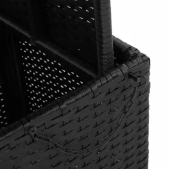 vidaXL - Tuintafel - Zwart - Poly rattan en Hout - 90 x 55 x 71 cm
