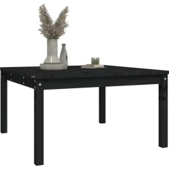 vidaXL - Tuintafel - Zwart - Massief grenenhout - 82.5 x 82.5 x 45 cm