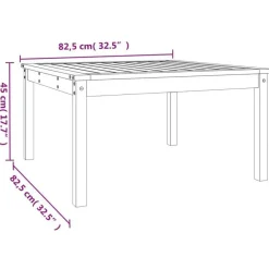 vidaXL - Tuintafel - Zwart - Massief grenenhout - 82.5 x 82.5 x 45 cm
