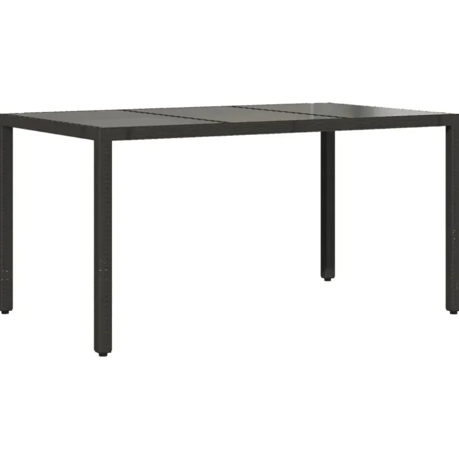 Tuintafels-vidaXL - Tuintafel - Zwart - Poly rattan - 150 x 90 x 75 cm
