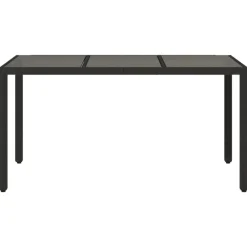 Tuintafels-vidaXL - Tuintafel - Zwart - Poly rattan - 150 x 90 x 75 cm