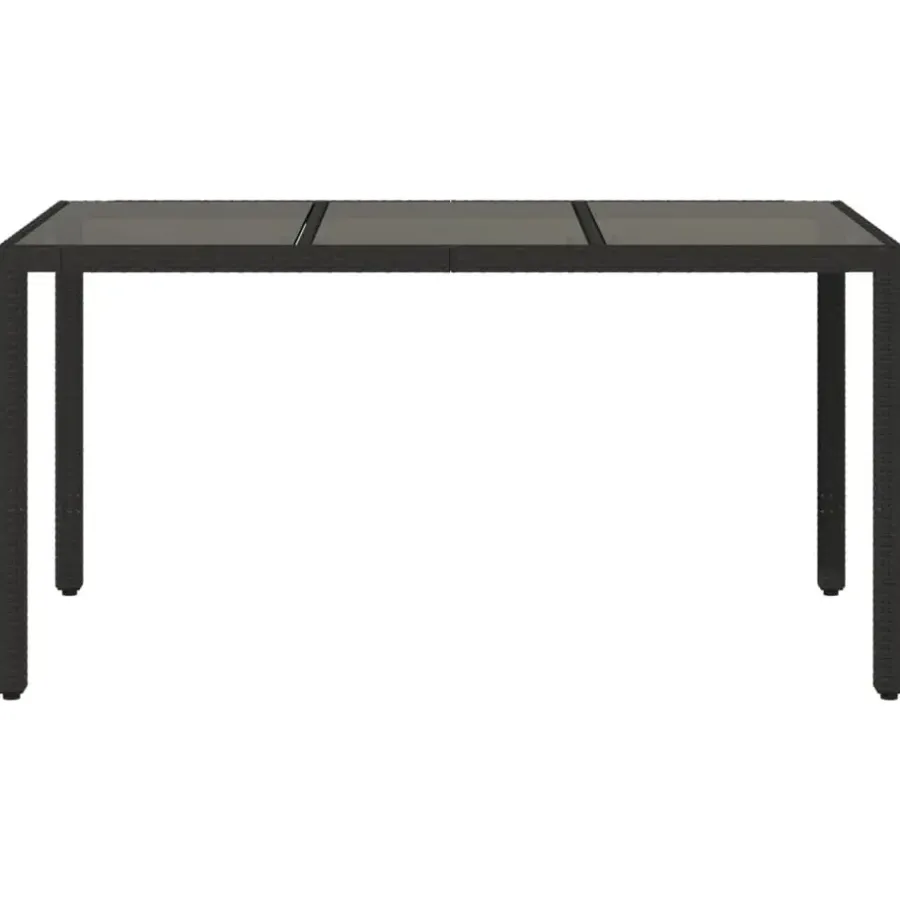 Tuintafels-vidaXL - Tuintafel - Zwart - Poly rattan - 150 x 90 x 75 cm