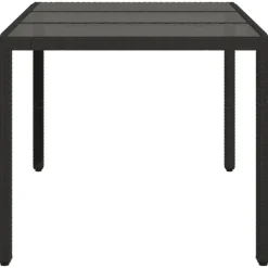 Tuintafels-vidaXL - Tuintafel - Zwart - Poly rattan - 150 x 90 x 75 cm