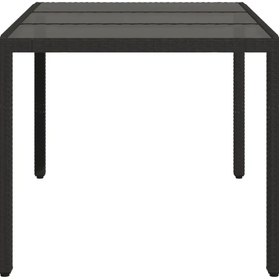 Tuintafels-vidaXL - Tuintafel - Zwart - Poly rattan - 150 x 90 x 75 cm
