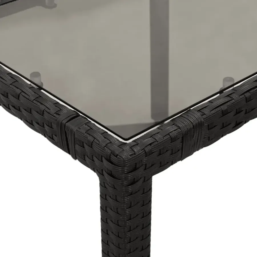 Tuintafels-vidaXL - Tuintafel - Zwart - Poly rattan - 150 x 90 x 75 cm