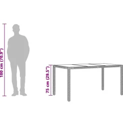 Tuintafels-vidaXL - Tuintafel - Zwart - Poly rattan - 150 x 90 x 75 cm