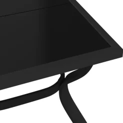 vidaXL - Tuintafel - Zwart - Staal en glas - 140 x 70 x 70 cm