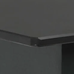 vidaXL - Tuintafel - Zwart - Staal en glas - 80 x 80 x 74 cm
